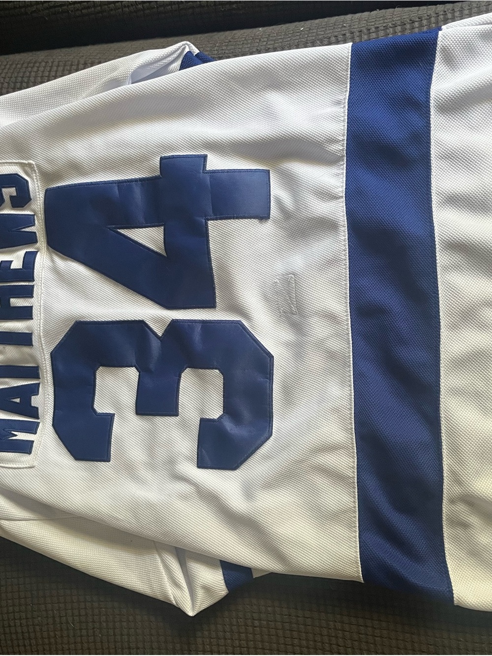 NHL White and Blue #34 Hockey Jersey